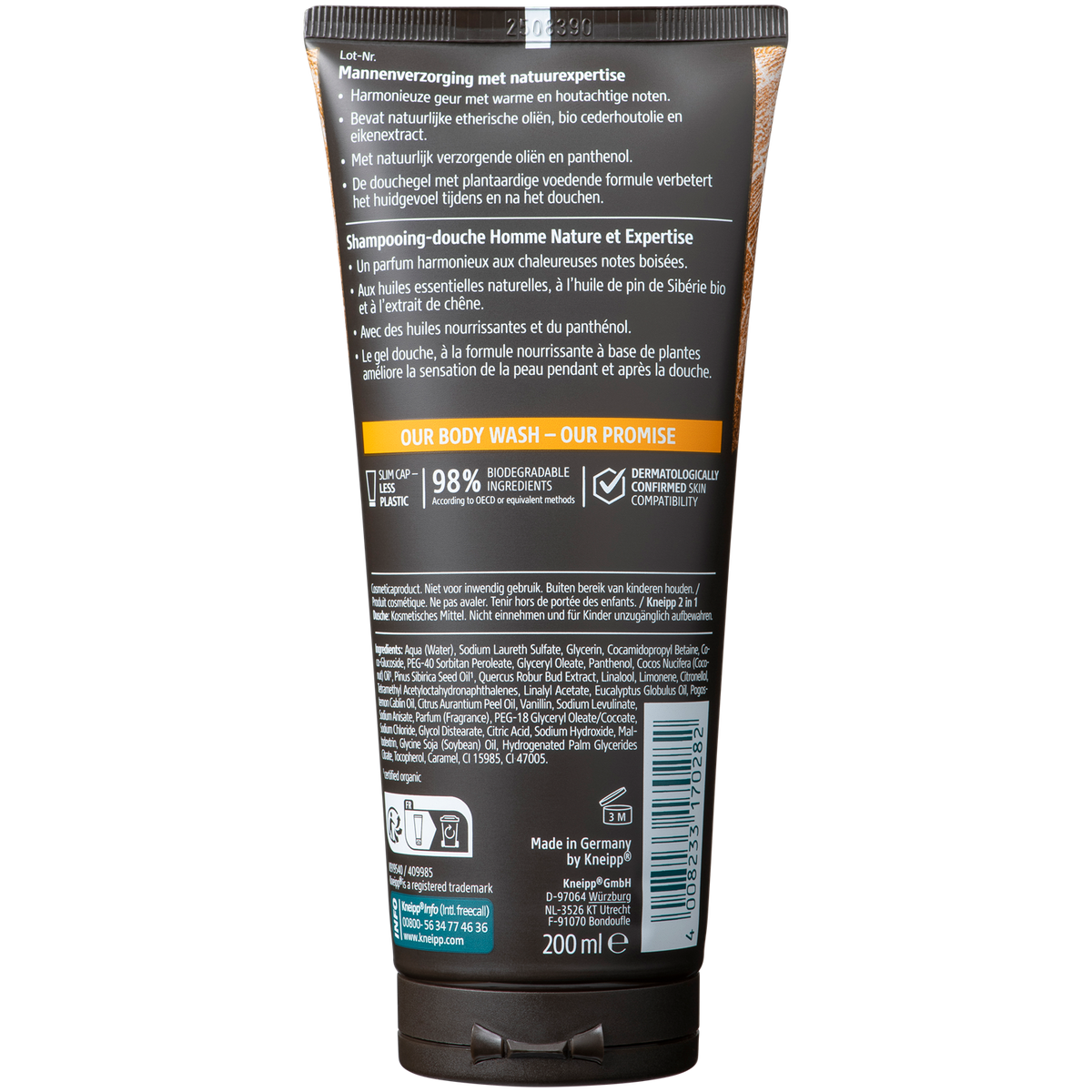 Kneipp 2-in-1 Men Douchegel & Shampoo Warm Woods 200.00 Milliliter