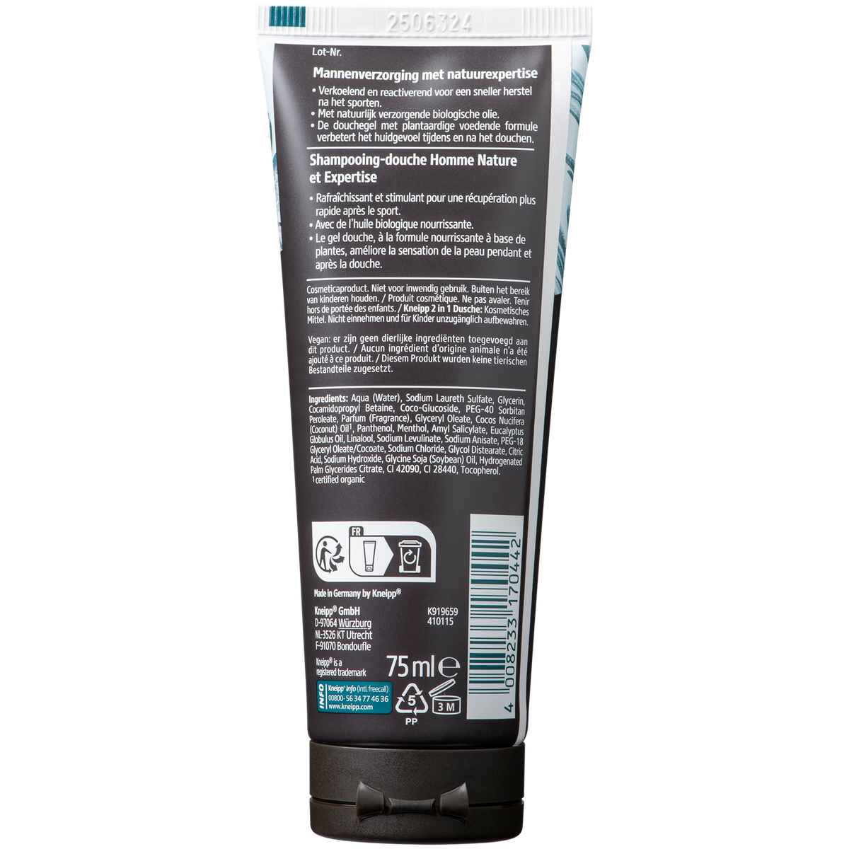 Kneipp Mini 2-in-1 Men Douchegel & Shampoo Sport 75.00 Milliliter