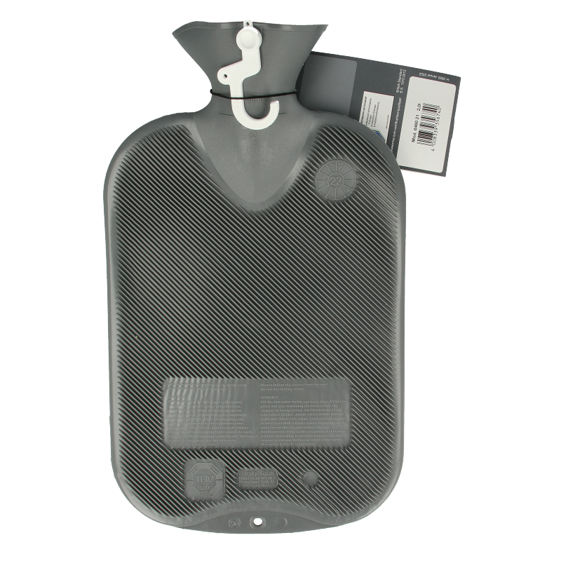 Fashy Kruik warmwater zak antraciet dubbele ribbel 2 Liter