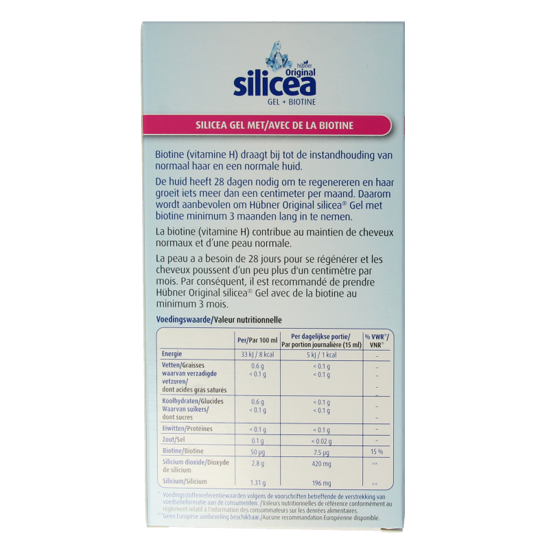 Hubner Silicea silicium gel + biotine 500 Milliliter