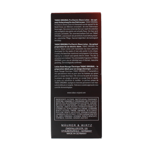 Tabac Original pre electric shave splash 100.00 Milliliter