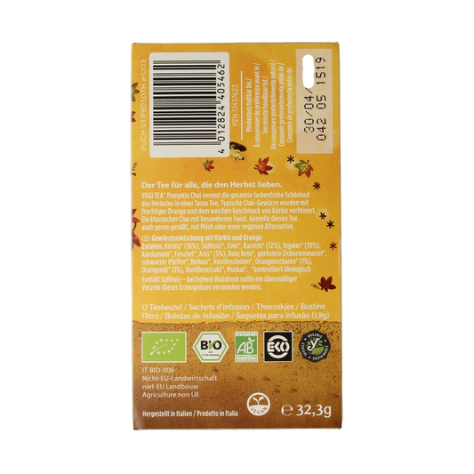 Yogi Tea Pumpkin chai bio 17.00 Zakjes