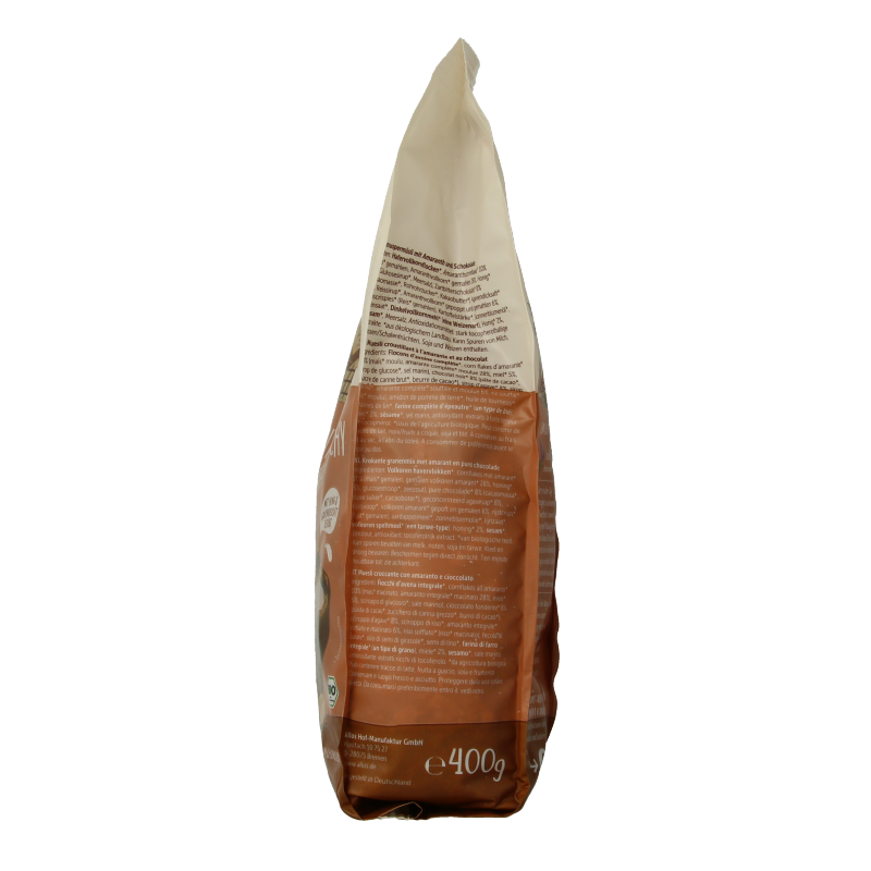 Allos Crunchy amarant chocolade bio 400 Gram