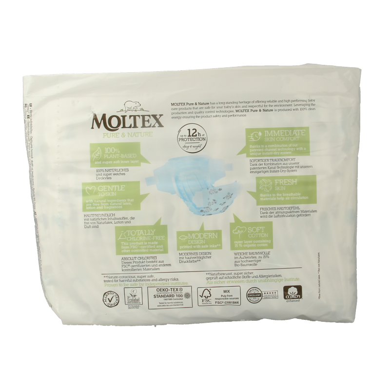Moltex Pure & nature babyluiers newborn 22 Stuks