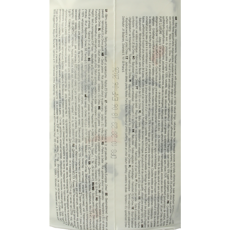 Moltex Pure & nature babyluiers mini 38 Stuks