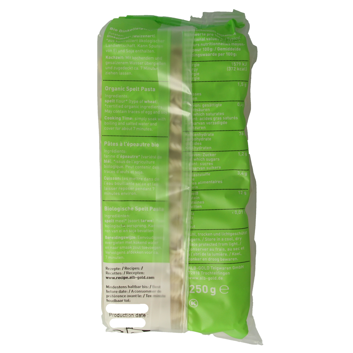 Alb Natur Spelt mie noodles bio 250.00 Gram