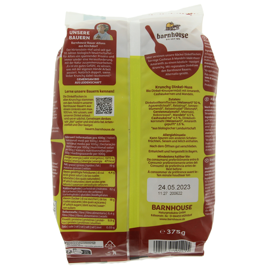 Barnhouse Krunchy amaranth spelt amandel bio 375.00 Gram