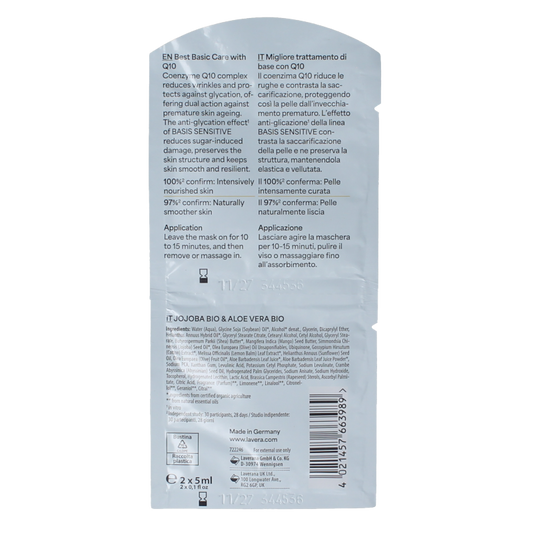 Lavera Basis sensitive Q10 mask 2x5ml 10 Milliliter
