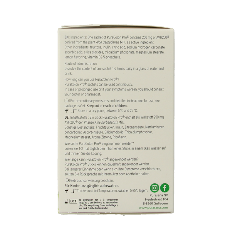 Purasana Puracolon pro prikkelbare darm syndroom sachets 90 Gram