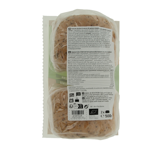 Schnitzer Brood chia & quinoa glutenvrij bio 500 Gram