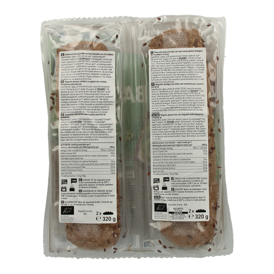 Schnitzer Baguette grainy glutenvrij bio 2 Stuks