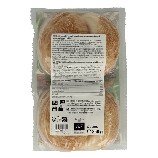 Schnitzer Hamburger broodjes glutenvrij bio 250.00 Gram