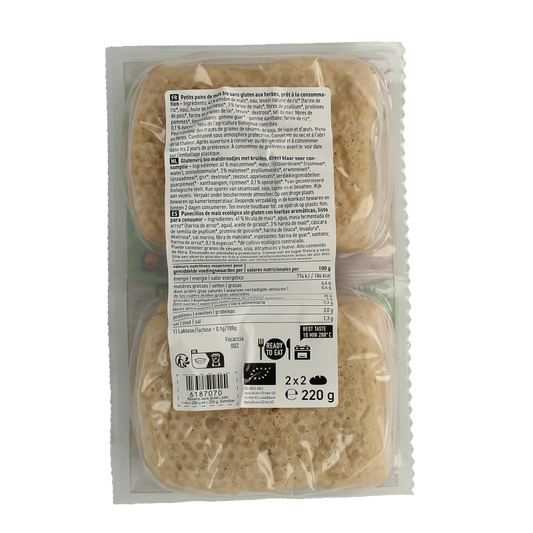 Schnitzer Focaccia 4 stuks glutenvrij bio 220 Gram