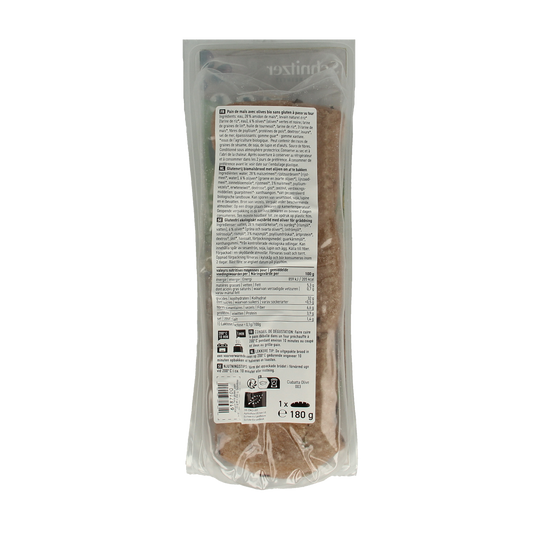 Schnitzer Ciabatta met olijven glutenvrij bio 180.00 Gram