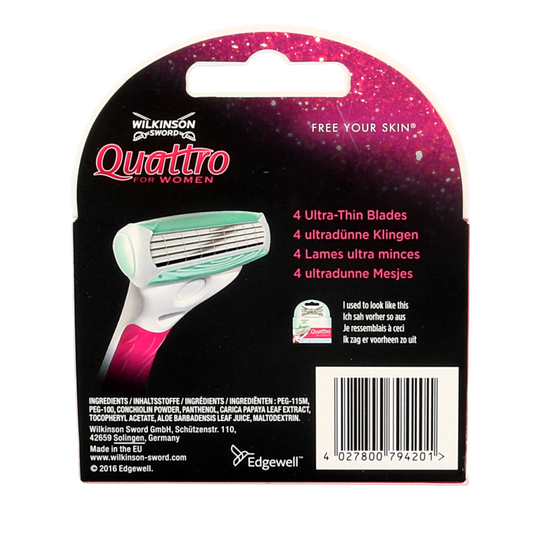 Wilkinson Quattro woman sensitive mesjes 3 + 1 4 Stuks