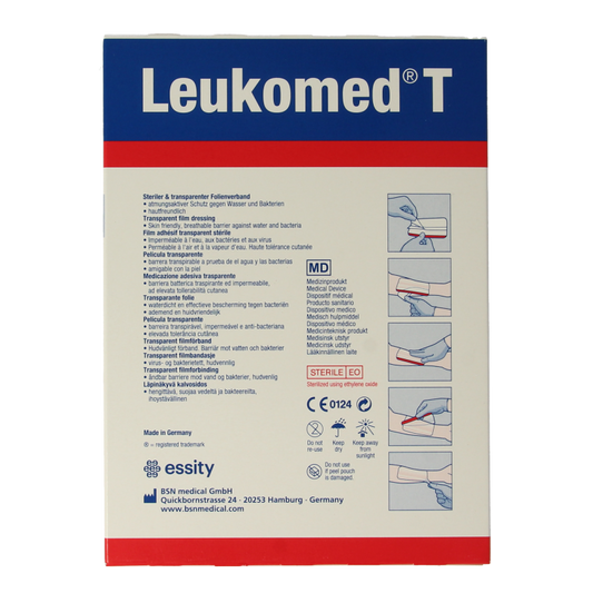 Leukomed Transparant wondverband T 8.0 x 10cm steriel 5 Stuks