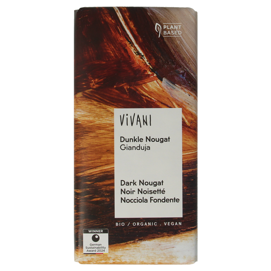 Vivani Chocolade puur praline nougat bio 100 Gram