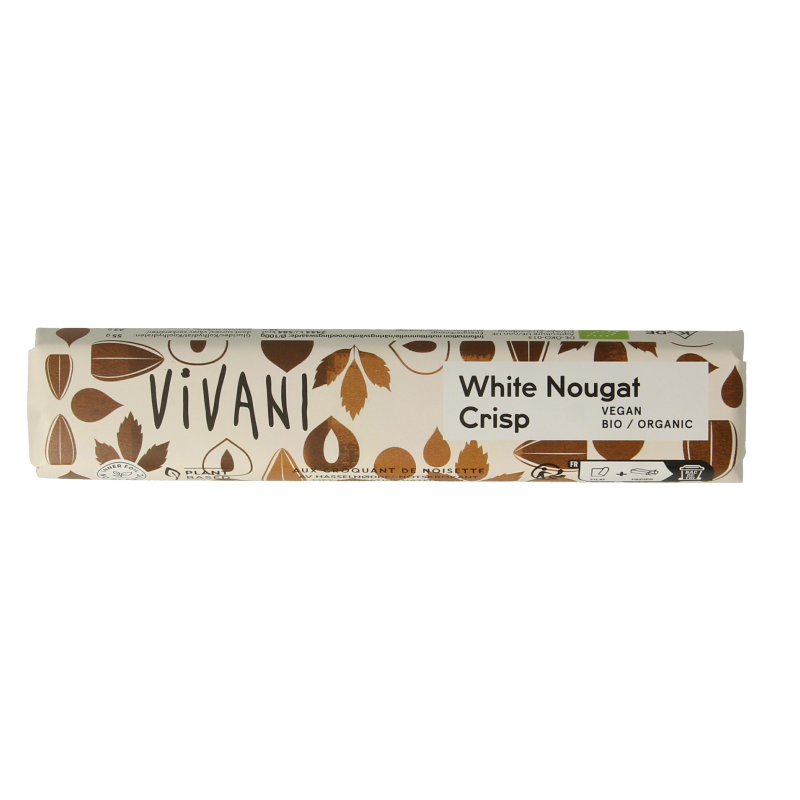 Vivani Chocolate To Go white nougat crisp vegan bio 35 Gram