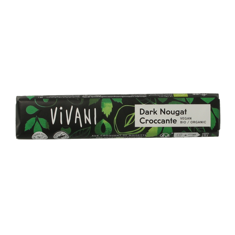 Vivani Chocolate To Go dark nougat croccante vegan bio 35 Gram