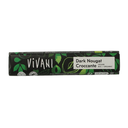 Vivani Chocolate To Go dark nougat croccante vegan bio 35 Gram