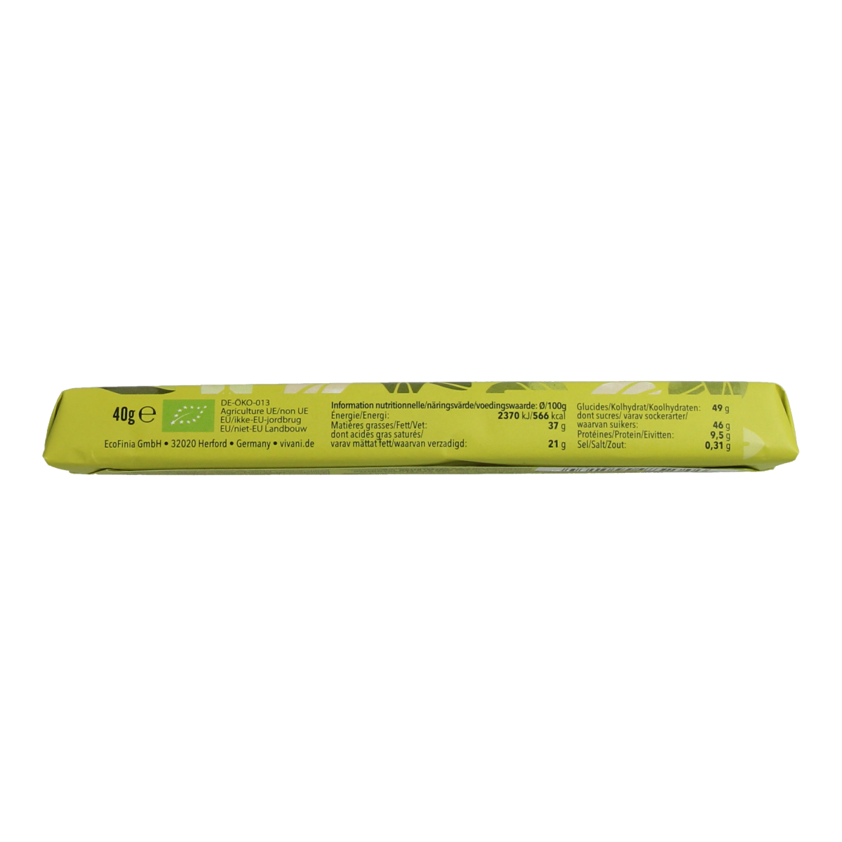Vivani Chocolate To Go pistacchio bio 40.00 Gram