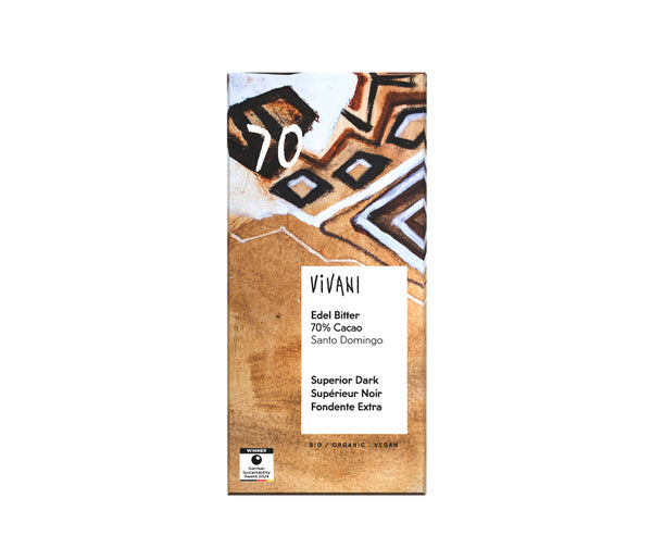 Vivani Chocolade puur 70% bio 80.00 Gram
