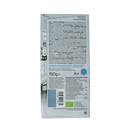 Vivani Couverture smeltchocolade wit bio 150 Gram