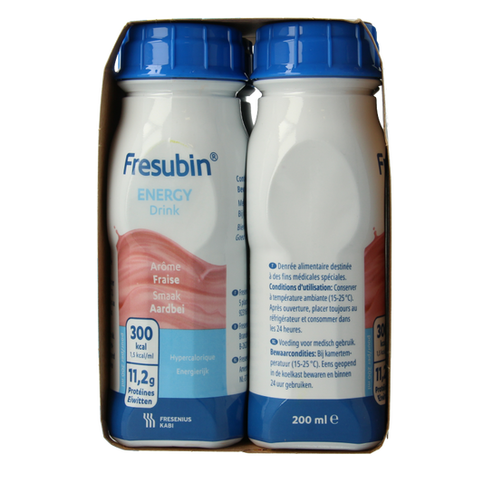 Fresubin Energy drink aardbei 200ml 4 Stuks
