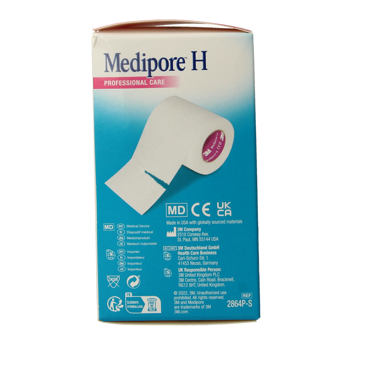 3M Medipore hechtpleister 10cm x 5m 1.00 Stuks