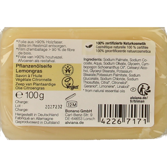 Alviana Citroengras zeep 100.00 Gram
