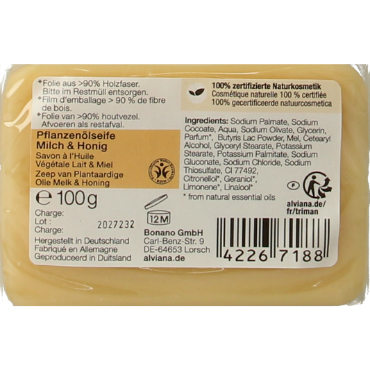 Alviana Melk & honingzeep 100.00 Gram