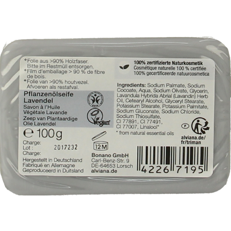 Alviana Lavendelzeep 100 Gram