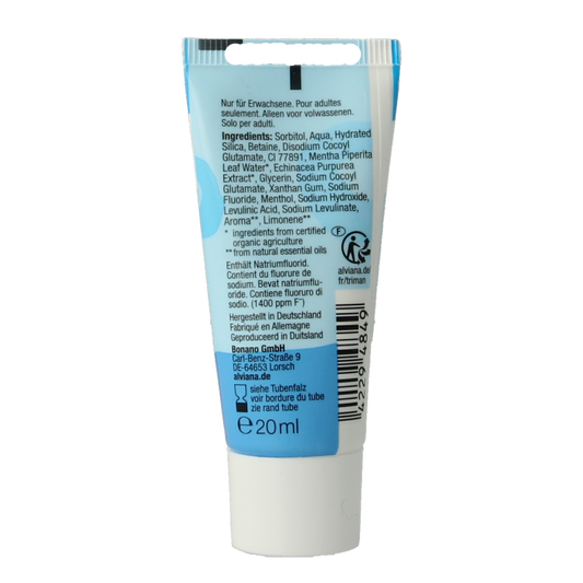 Alviana Tandpasta met munt mini 20 Milliliter