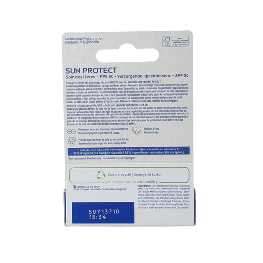 Labello Sun protect SPF50 1 Stuks