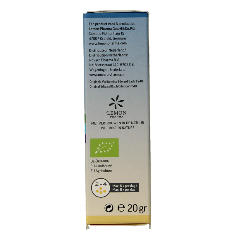 Bach Bloesem Globule parels nr. 39 nacht bio 20 Gram