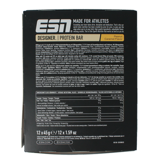 ESN Peanut caramel bar 45g 12.00 Stuks