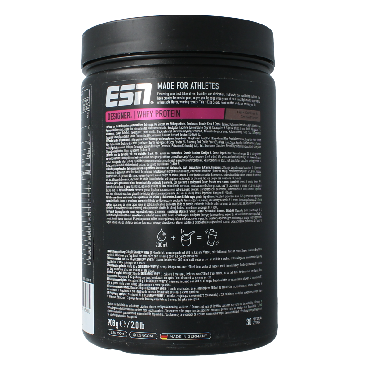 ESN Designer whey protein dark cookies & cream 908.00 Gram