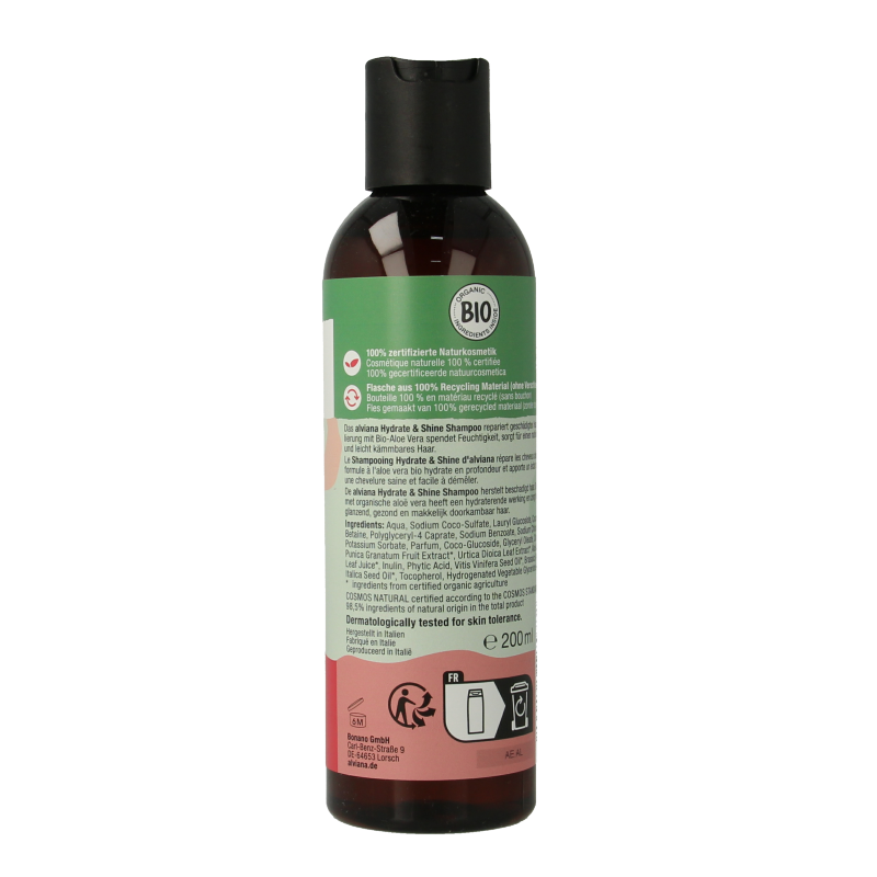 Alviana Shampoo hydrate en shine voor beschadigd haar 200 Milliliter