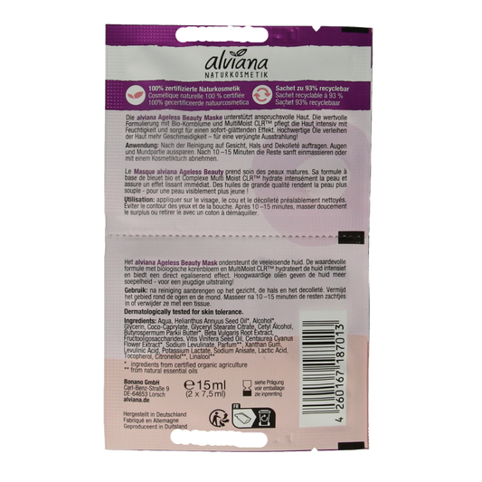 Alviana Ageless beauty mask 2 x 7.5 ml 15 Milliliter