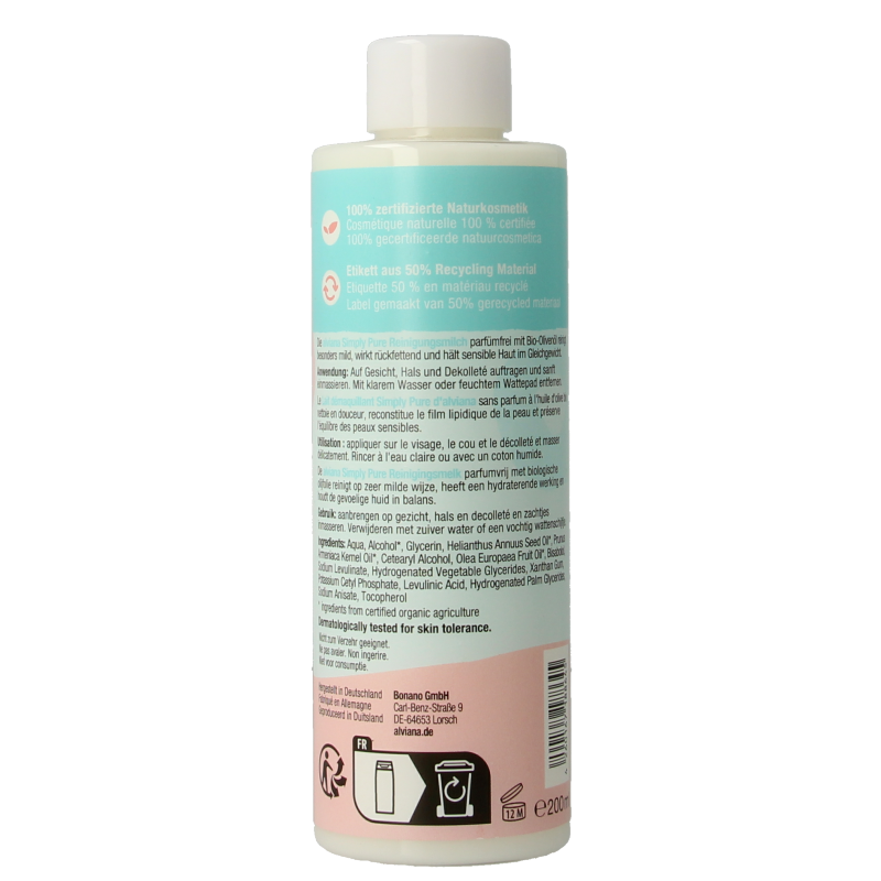Alviana Simply pure cleansing milk 200 Milliliter