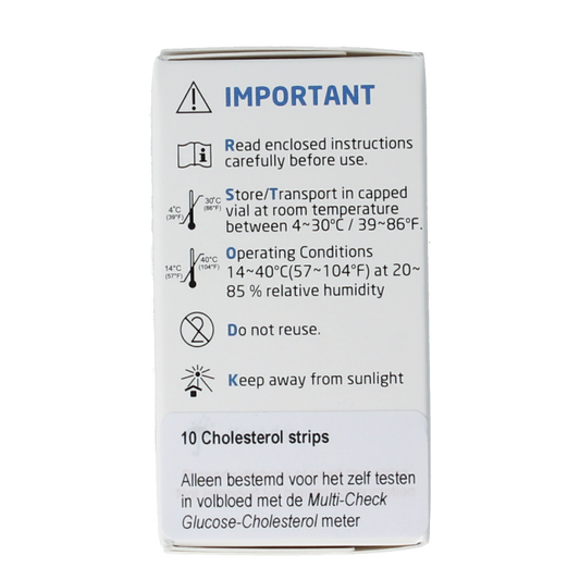 Testjezelf Multicheck cholesterol teststrips 10 Stuks