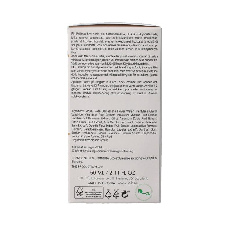 Joik Organics Re-boost glow peeling mask resurfacing 50 Milliliter