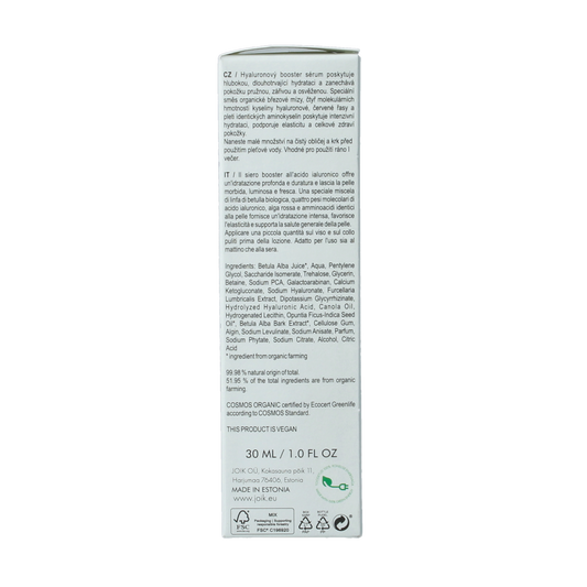 Joik Organics Moisture magnet booster serum hyaluronic acid 30.00 Milliliter