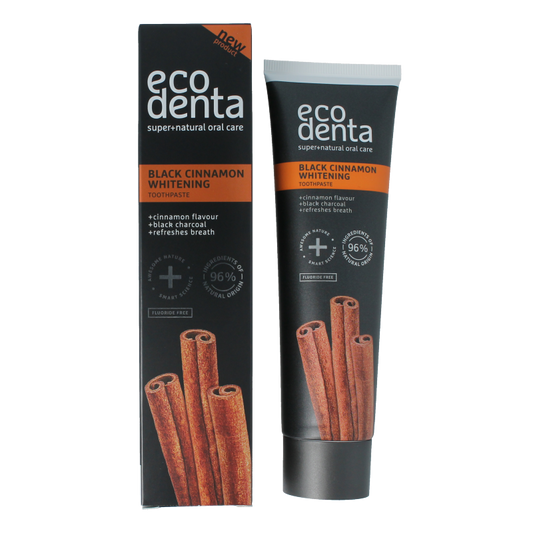 Ecodenta Tandpasta whitening kaneel black line 100 Milliliter