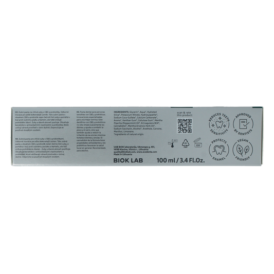 Ecodenta Tandpasta sensitive CBD probiotica expert line 100.00 Milliliter