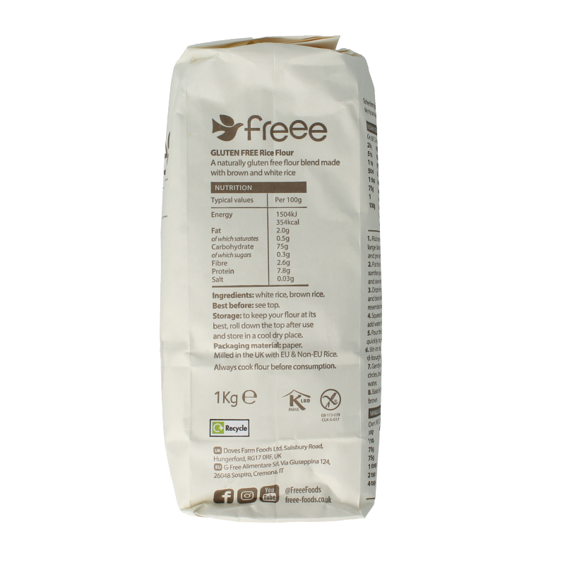 Doves Farm Glutenvrij rijstmeel 1 Kilogram