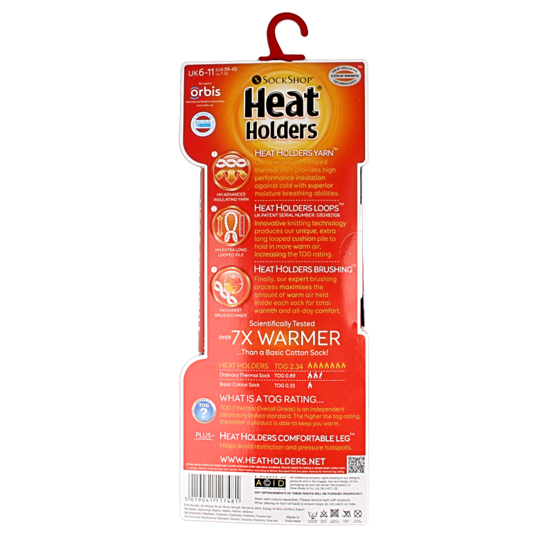 Heat Holders Anti slip sock 6-11 black/red 1 Paar