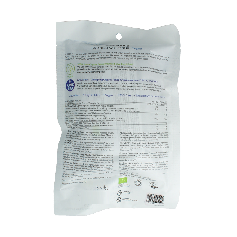 Clearspring Seaveg - crispies original multipack bio 20 Gram