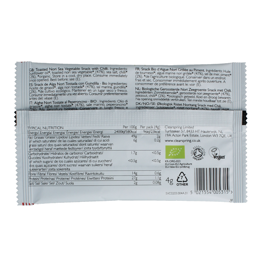 Clearspring Seaveg - crispies chilli bio 4 Gram
