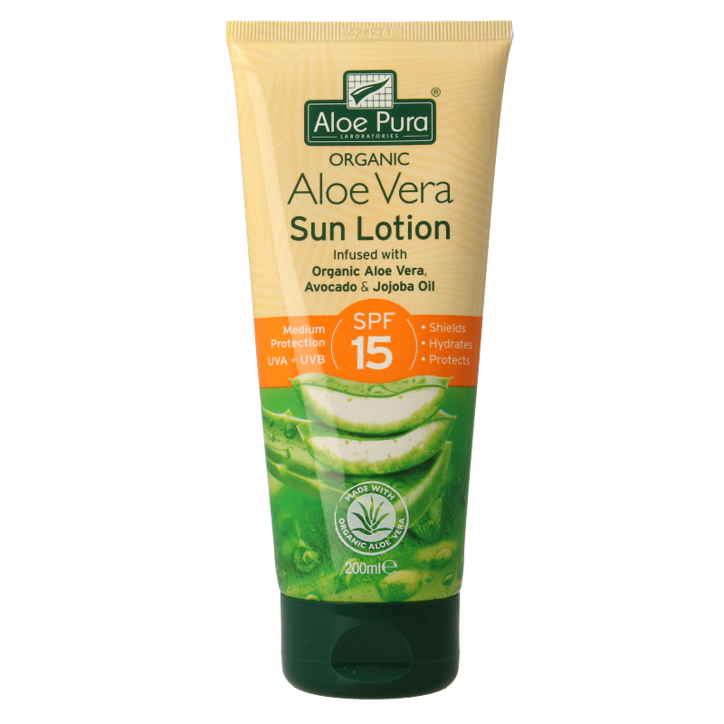 Optima Aloe pura sunprotect F15 aloe vera organic 200 Milliliter